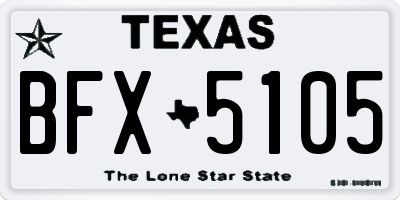 TX license plate BFX5105