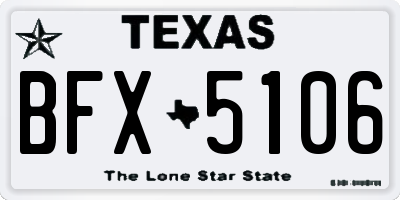 TX license plate BFX5106