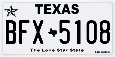 TX license plate BFX5108