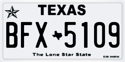 TX license plate BFX5109