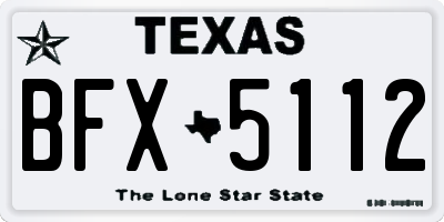 TX license plate BFX5112