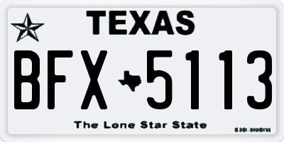 TX license plate BFX5113