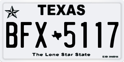 TX license plate BFX5117