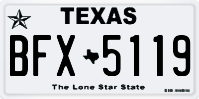 TX license plate BFX5119
