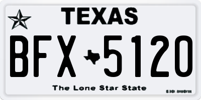 TX license plate BFX5120