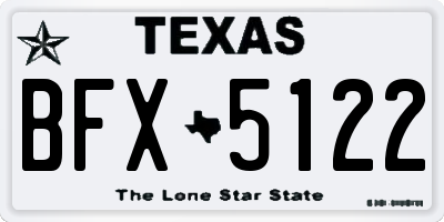 TX license plate BFX5122