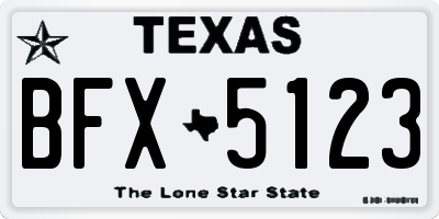 TX license plate BFX5123