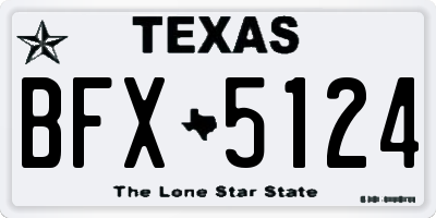 TX license plate BFX5124