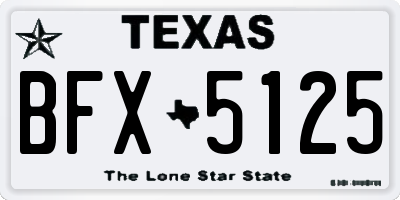 TX license plate BFX5125