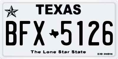 TX license plate BFX5126