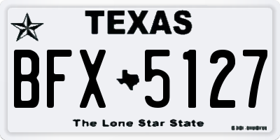 TX license plate BFX5127
