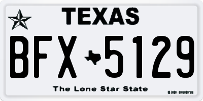 TX license plate BFX5129