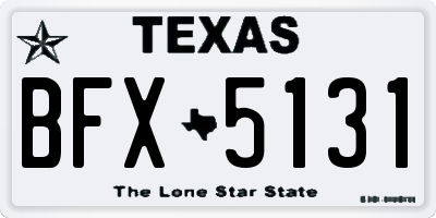 TX license plate BFX5131