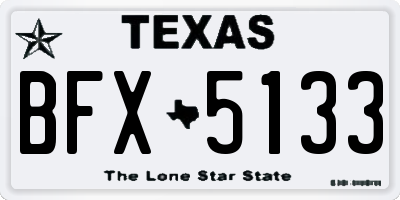 TX license plate BFX5133