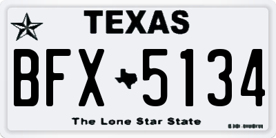 TX license plate BFX5134