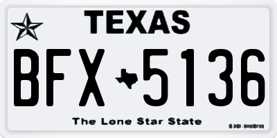 TX license plate BFX5136