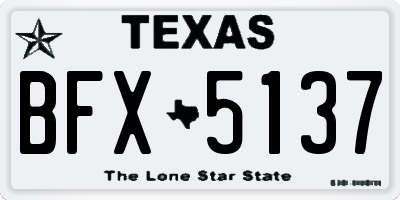 TX license plate BFX5137