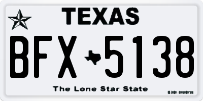 TX license plate BFX5138