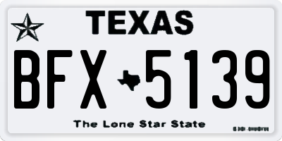 TX license plate BFX5139