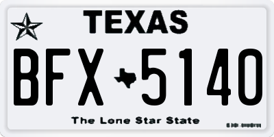 TX license plate BFX5140