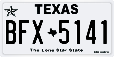 TX license plate BFX5141