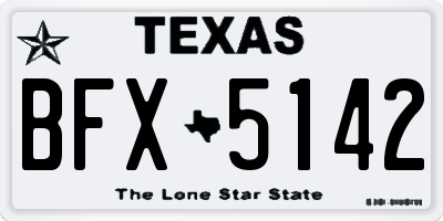 TX license plate BFX5142