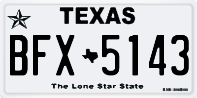 TX license plate BFX5143