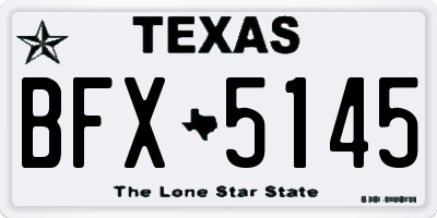 TX license plate BFX5145