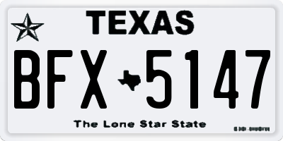 TX license plate BFX5147