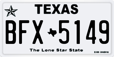 TX license plate BFX5149