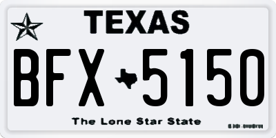 TX license plate BFX5150