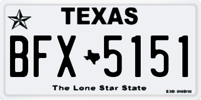 TX license plate BFX5151