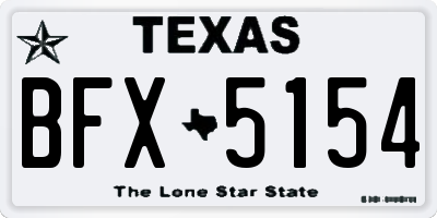 TX license plate BFX5154