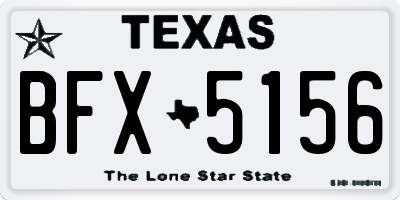 TX license plate BFX5156
