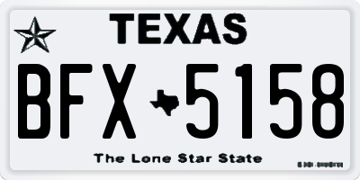 TX license plate BFX5158