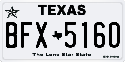 TX license plate BFX5160