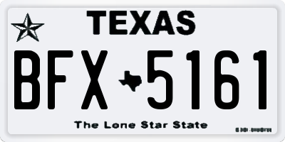 TX license plate BFX5161