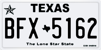 TX license plate BFX5162