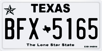 TX license plate BFX5165