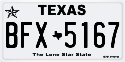 TX license plate BFX5167