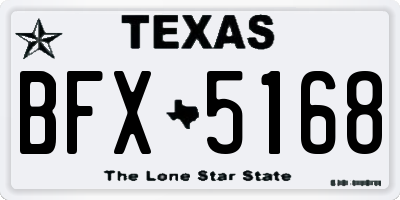 TX license plate BFX5168
