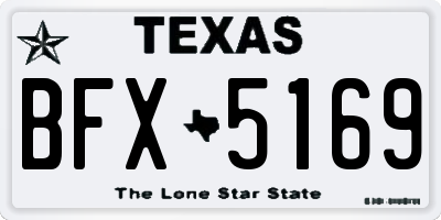 TX license plate BFX5169
