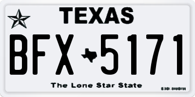 TX license plate BFX5171