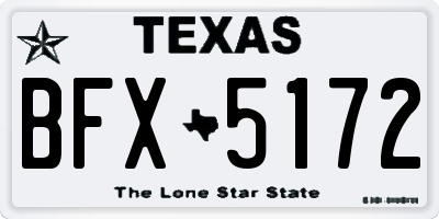 TX license plate BFX5172