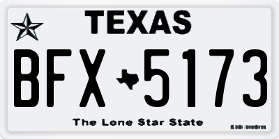 TX license plate BFX5173