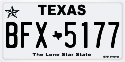 TX license plate BFX5177