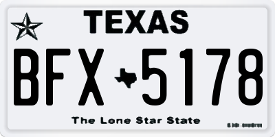 TX license plate BFX5178