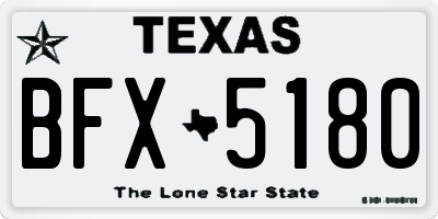 TX license plate BFX5180