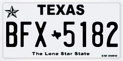 TX license plate BFX5182
