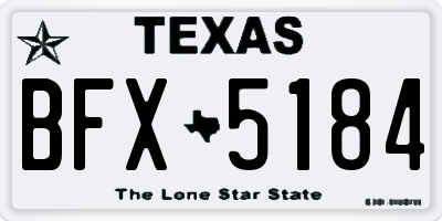 TX license plate BFX5184